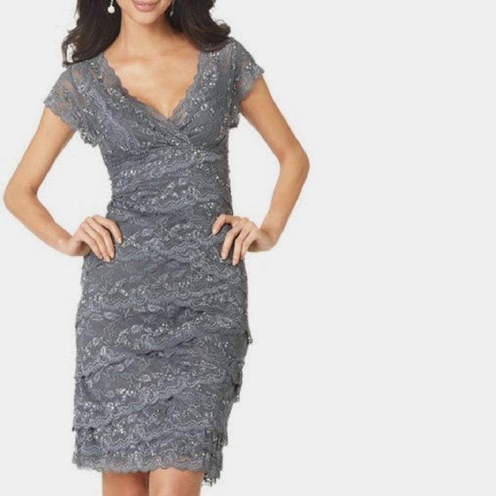Marina petite lace cocktail dress